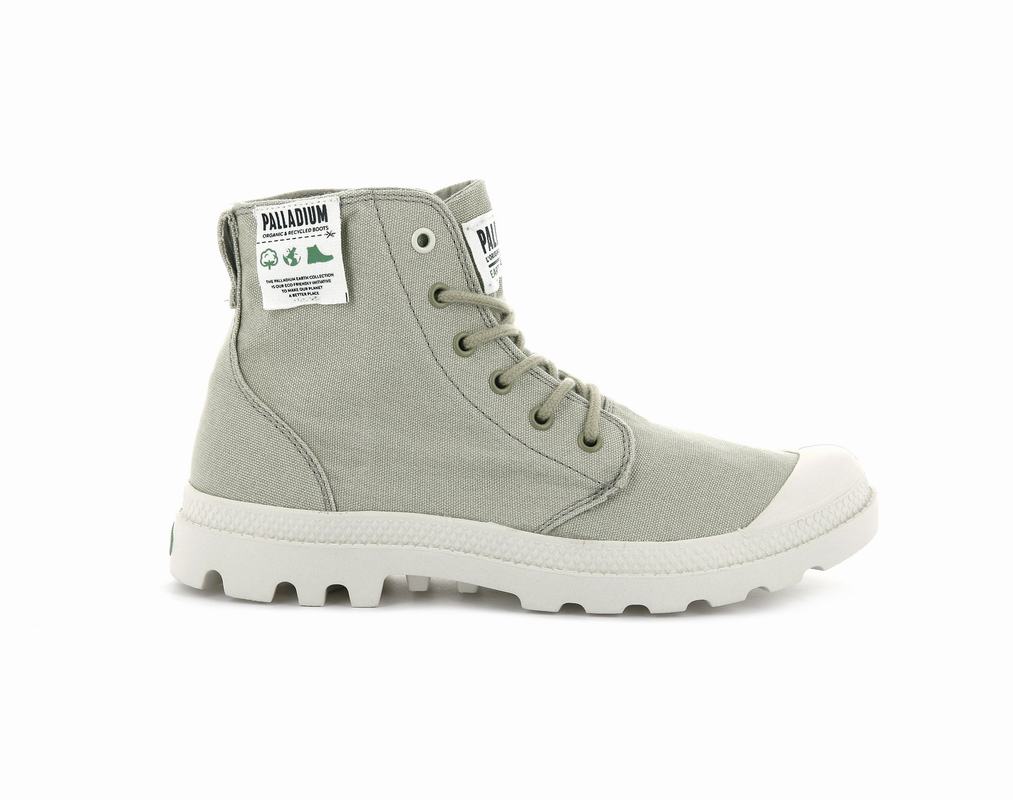 Palladium Pampa Hi Organic Mens Boots Light Green Australia [QPWFZS-804]